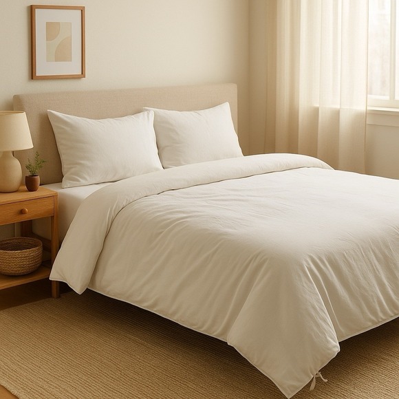 Pottery Barn Duvet Cover King Cal Off White‎ Cotton Luxury Minimalist 108x92